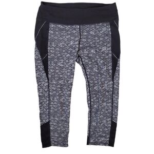 Athleta Women's Black White‎ Honeycomb Connect Crop Leggings Medium